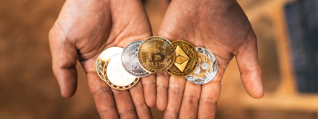 Cryptocurrency golden bitcoin image for crypto currency